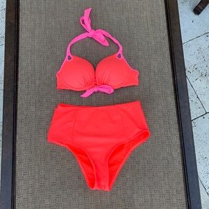 Peach coral bikini set